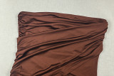 Solid Color Single Shoulder Tube Top Dress GJYO-JD305769