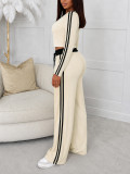 Contrast Color Stripe Casual Two Piece Pants Set HNIF-SR008