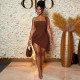 Solid Color Single Shoulder Tube Top Dress GJYO-JD305769