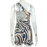 Printed Slash Neck Romper GJYO-JP006385