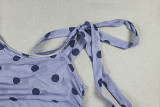 Slash Neck Polka Dot Sport Two Piece Set GJYO-JS919221