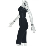 Solid Color Sport Sleeveless Seventh Jumpsuit GJYO-JP006390