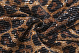 Leopard Printed Patchwork Lace Maxi Dress XEF-K6D17185A