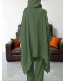 Solid Color Long Sleeve Loose Two Piece Pants Set GQLK-6698