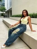 Plus Size Wash Holes Loose Jeans GYLN-0391