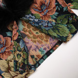 Vintage Floral Jacquard Patchwork Coat GDSF-Q26TP222