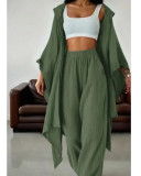 Solid Color Long Sleeve Loose Two Piece Pants Set GQLK-6698