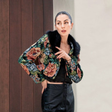 Vintage Floral Jacquard Patchwork Coat GDSF-Q26TP222