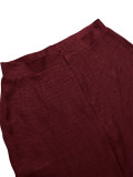 Long Sleeve Solid Color Top Split Long Skirt Suit HNIF-SR002