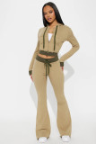 Patchwork Contrast Color Two Piece Pants Set YMEF-59123