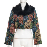 Vintage Floral Jacquard Patchwork Coat GDSF-Q26TP222