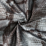 Retro Snake Patterned Ice Silk Maxi Dress GNZD-11814
