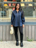 Baby Collar Long Sleeve Denim Shirt GYLN-0505