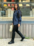 Baby Collar Long Sleeve Denim Shirt GYLN-0505