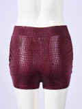 Snake Printed Solid Color Short GNZD-11895PBM
