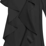 Halterneck V Neck Ruffles Sling Jumpsuit BY-7836