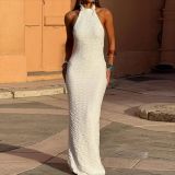 Sleeveless Solid Color Backless Maxi Dress GNZD-51774DBD