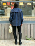 Baby Collar Long Sleeve Denim Shirt GYLN-0505