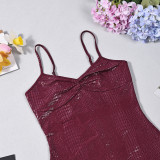 Snake Printed Sling Skinny Romper GNZD-11931PBM