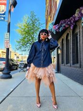 Puff Sleeve Denim Shirt GYLN-0508