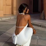 Sleeveless Solid Color Backless Maxi Dress GNZD-51774DBD