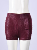 Snake Printed Solid Color Short GNZD-11895PBM