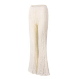 Lace See Through Micro Flare Pants GNZD-60372PBZ