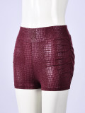 Snake Printed Solid Color Short GNZD-11895PBM