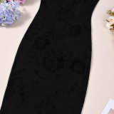Mesh See Through Long Dress+Sling Dress 2 Piece Set GNZD-11655DBM