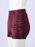 Snake Printed Solid Color Short GNZD-11895PBM