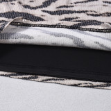 Zebra Print Color Blocking Sequin Mini Dress GNZD-32785DBY