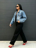 Embroidered Hollow Out Washed Denim Coats GYLN-0920