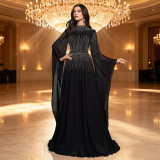 Hot Diamond Chiffon Long Sleeve Maxi Dress BY-7818