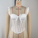 Hollow Out Embroidery Sling Tank Top GPBY-VE8539
