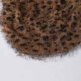 Leopard Printed Halterneck Backless Skirts Suit GNZD-11688DBM
