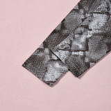 Retro Snake Patterned Ice Silk Maxi Dress GNZD-11814
