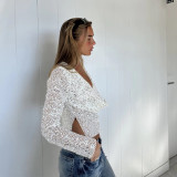Sequin Long Sleeve Tops GNZD-11625TBM