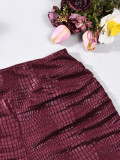 Snake Printed Solid Color Short GNZD-11895PBM