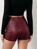 Snake Printed Solid Color Short GNZD-11895PBM
