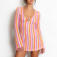 Long Sleeve Deep V Neck Printed Mini Dress GNZD-12153DBM