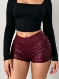 Snake Printed Solid Color Short GNZD-11895PBM