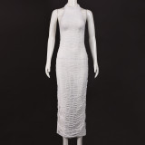Sleeveless Solid Color Backless Maxi Dress GNZD-51774DBD