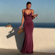 Solid Color Backless Maxi Dress GPKJ-MR50450