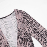 Sling Vest+Long Sleeve Print Mini Dress 2 Piece Set GDSF-Q26DS154