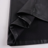Metal Buckle Leather Mid-skirts GPKJ-MR51396