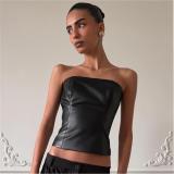 Sexy Leather Tube Top Tank Top GPKJ-MR52013
