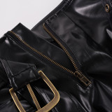Metal Belt PU Leather Short GPKJ-MR51448