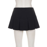 Casual Solid Color Pleated Mini Skirts GPKJ-MR51435