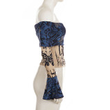 One Shoulder Butterfly Print T Shirt GPKJ-MR51658