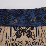One Shoulder Butterfly Print T Shirt GPKJ-MR51658